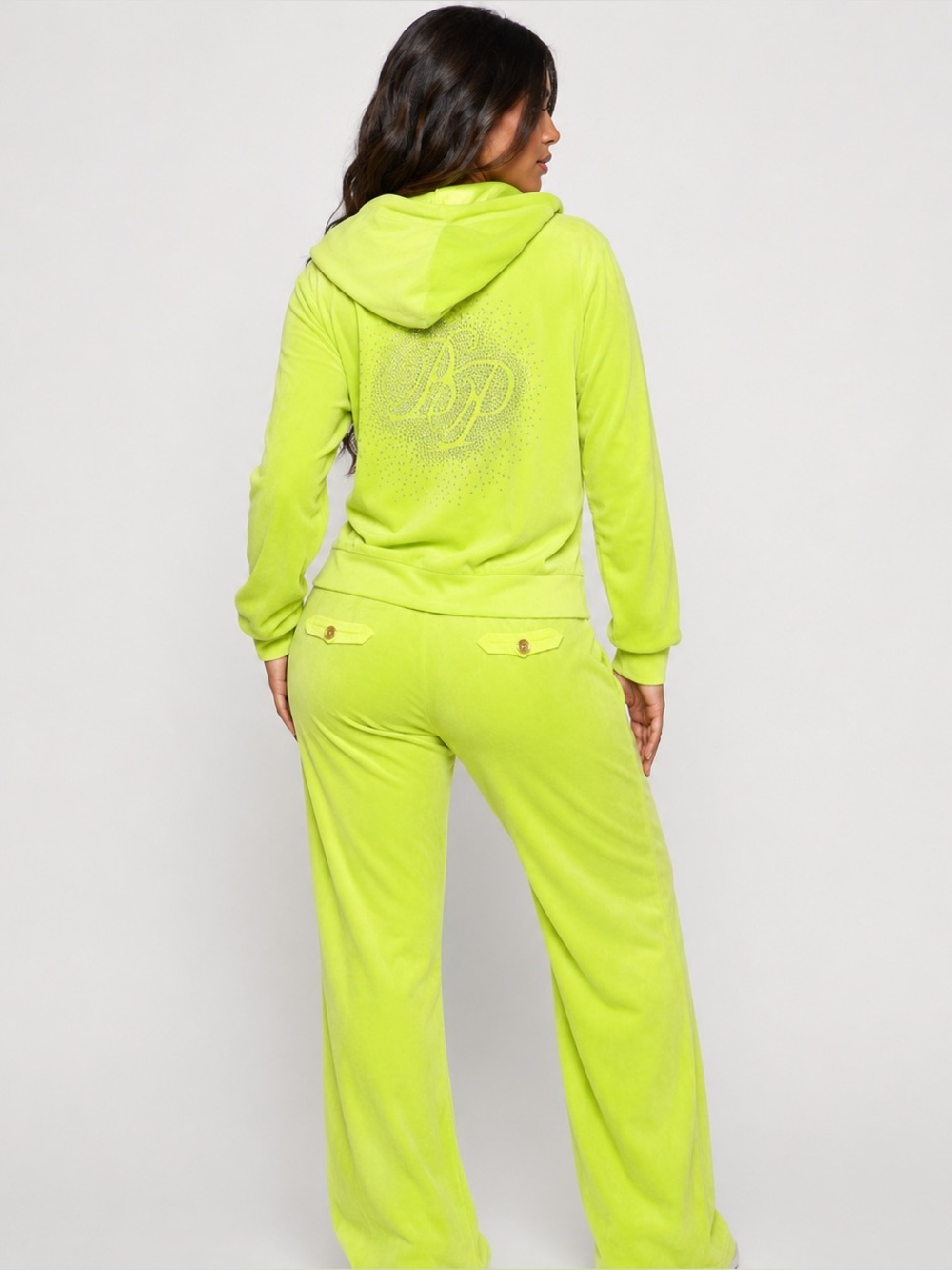 Baby Phat Velour Tracksuit Set Neon Green Y2K Womens 3X Matching